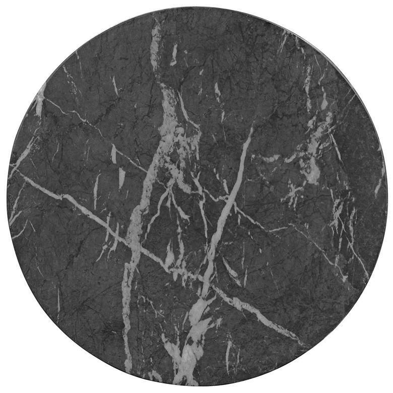 Image 2 TOV Charra 14" Wide Black Faux Marble Indoor-Outdoor Modern Side Table more views