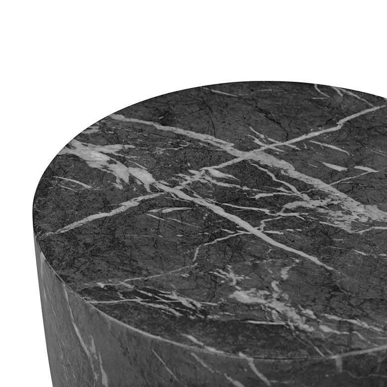 Image 3 TOV Charra 14" Wide Black Faux Marble Indoor-Outdoor Modern Side Table more views