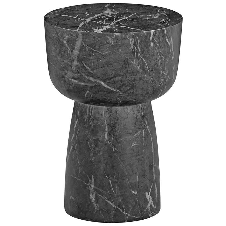 Image 4 TOV Charra 14" Wide Black Faux Marble Indoor-Outdoor Modern Side Table more views