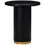 2_TOV Chelsea 26" Wide Modern Black Oak Wood Round Entry Table