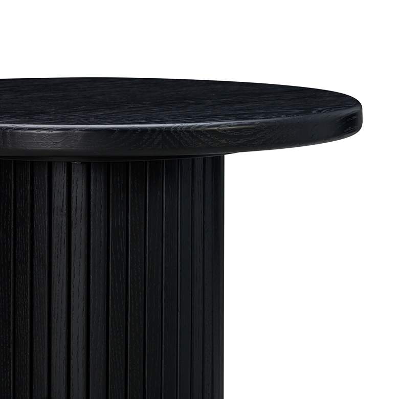 Image 3 TOV Chelsea 26" Wide Modern Black Oak Wood Round Entry Table more views