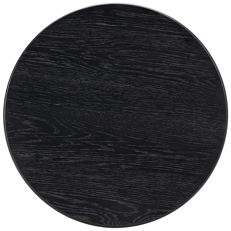 Image 4 TOV Chelsea 26" Wide Modern Black Oak Wood Round Entry Table more views