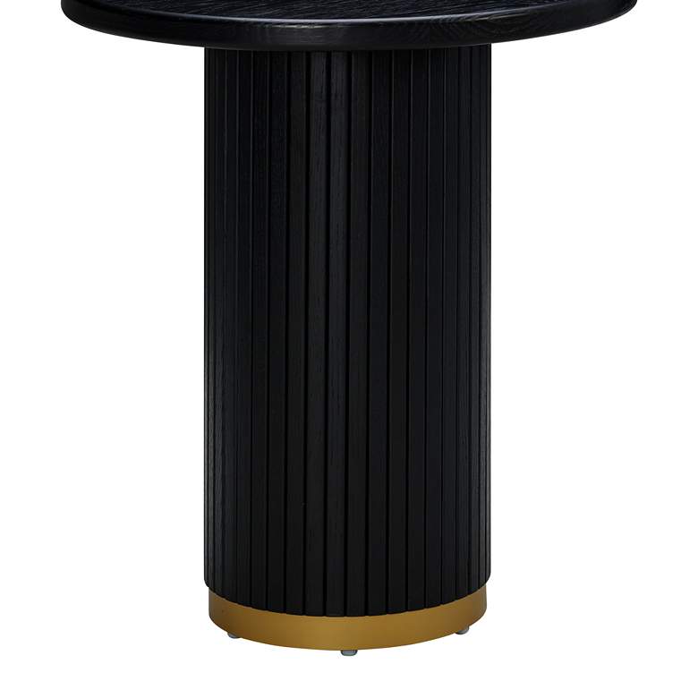 Image 6 TOV Chelsea 26" Wide Modern Black Oak Wood Round Entry Table more views