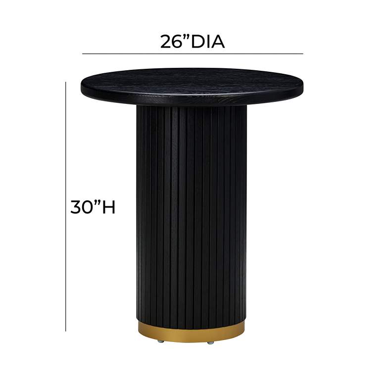 Image 7 TOV Chelsea 26" Wide Modern Black Oak Wood Round Entry Table more views