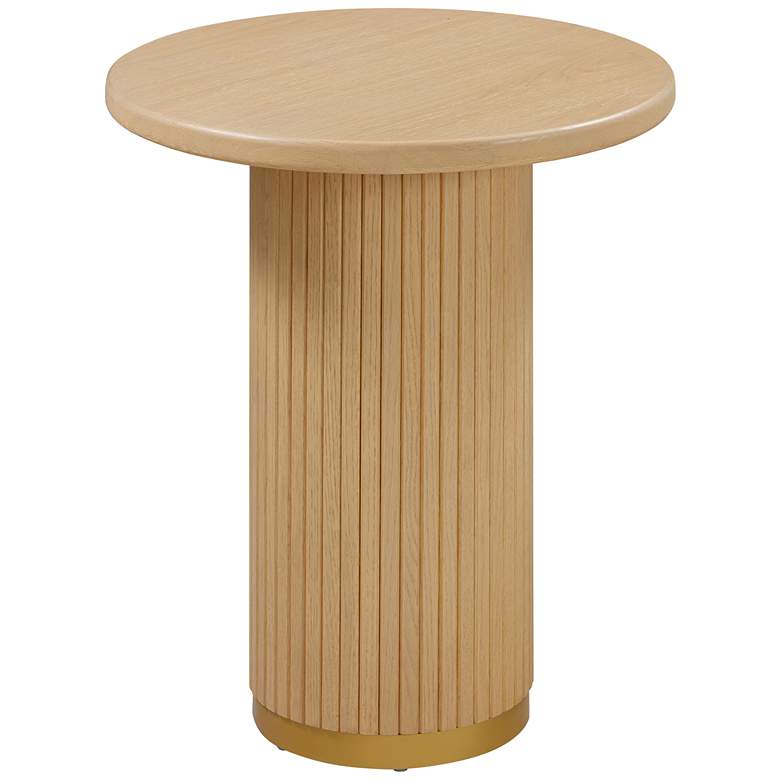 Image 3 TOV Chelsea 26" Wide Modern Natural Oak Wood Round Entry Table