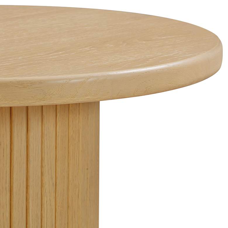 Image 4 TOV Chelsea 26" Wide Modern Natural Oak Wood Round Entry Table more views