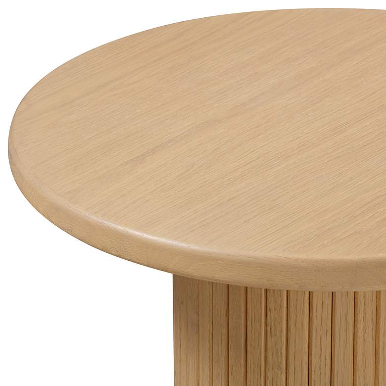 Image 5 TOV Chelsea 26" Wide Modern Natural Oak Wood Round Entry Table more views
