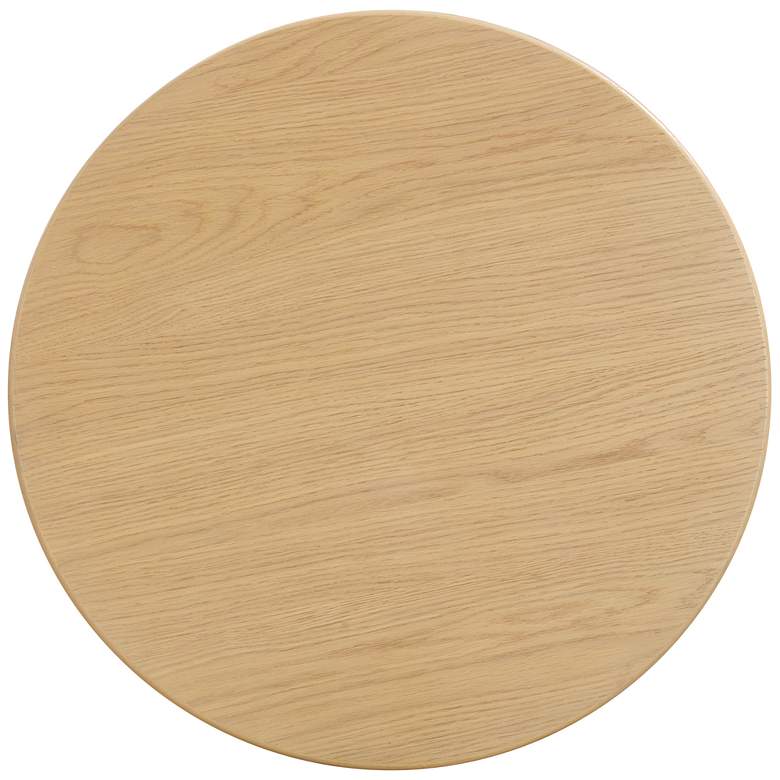 Image 6 TOV Chelsea 26" Wide Modern Natural Oak Wood Round Entry Table more views
