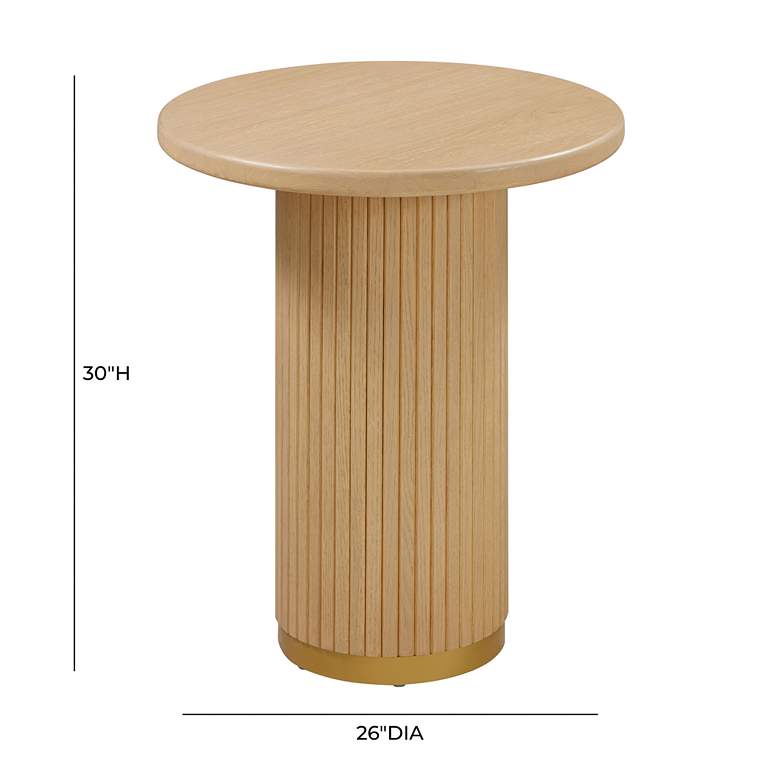 Image 7 TOV Chelsea 26" Wide Modern Natural Oak Wood Round Entry Table more views