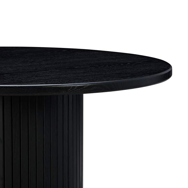 Image 3 TOV Chelsea 47 1/4" Wide Modern Black Oak Wood Round Dining Table more views