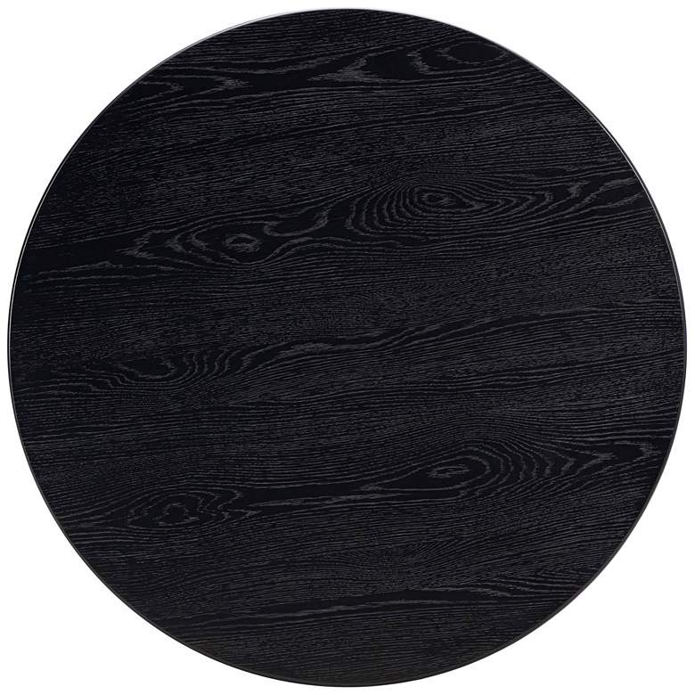 Image 4 TOV Chelsea 47 1/4" Wide Modern Black Oak Wood Round Dining Table more views