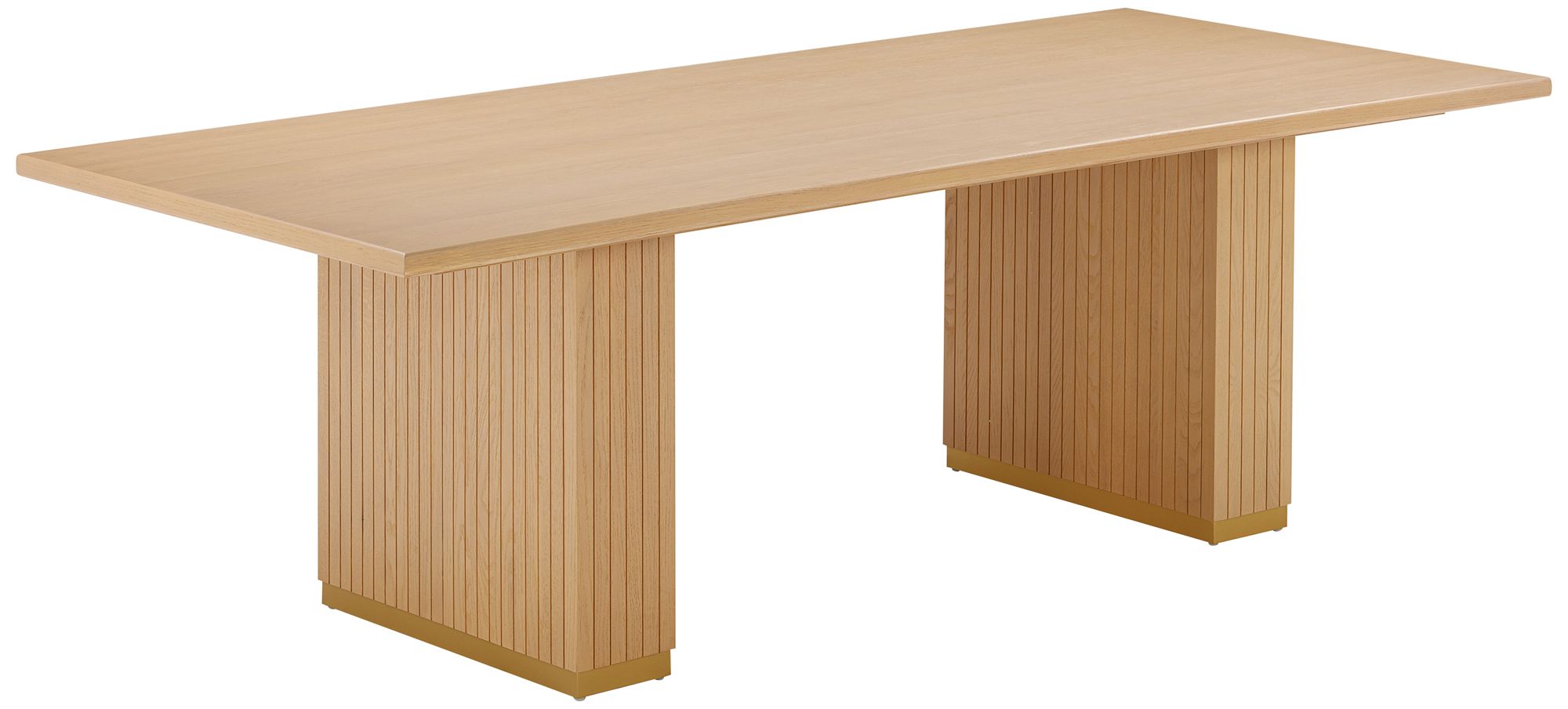 Image 3 TOV Chelsea 96" Wide Modern Rectangular Natural Oak Wood Dining Table more views