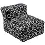 2_TOV Chiara 27" Wide Black and White Fabric Outdoor Accent Pouf