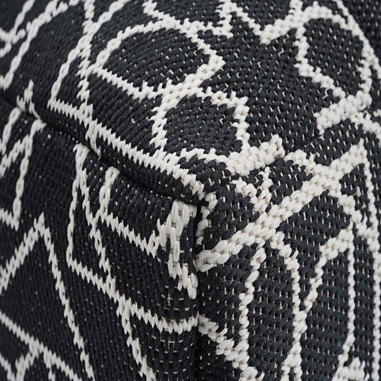 Image 3 TOV Chiara 27" Wide Black and White Fabric Outdoor Accent Pouf more views