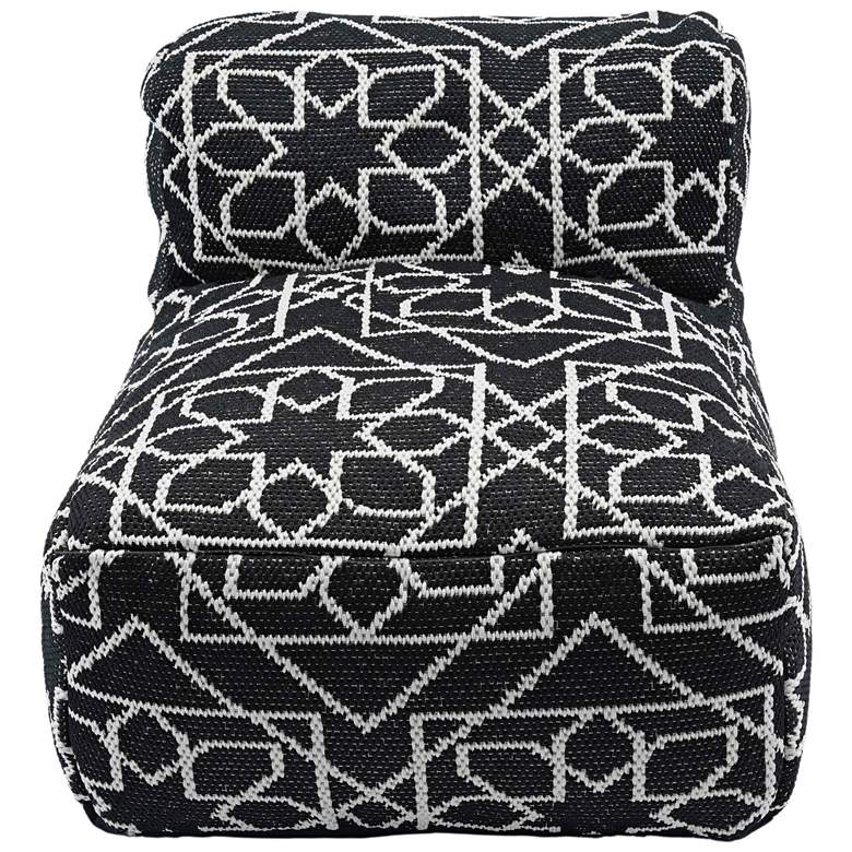 Image 4 TOV Chiara 27" Wide Black and White Fabric Outdoor Accent Pouf more views