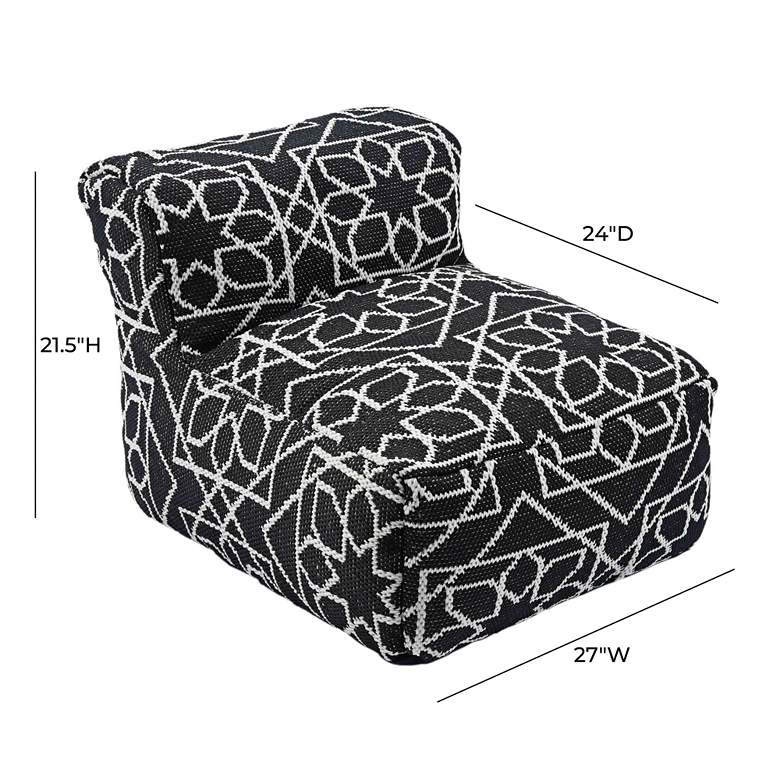 Image 5 TOV Chiara 27" Wide Black and White Fabric Outdoor Accent Pouf more views