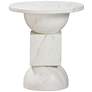 1_TOV Chip 16" Wide White Marble Print Modern Concrete Side Table