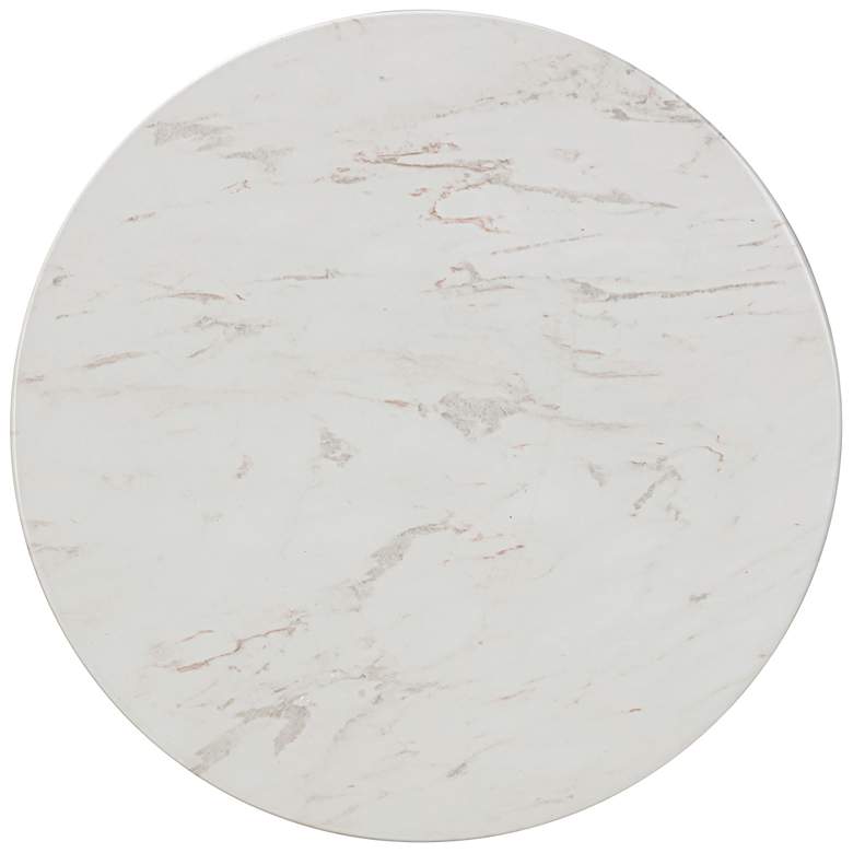 Image 3 TOV Chip 16" Wide White Marble Print Modern Concrete Side Table more views