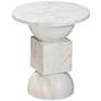 4_TOV Chip 16" Wide White Marble Print Modern Concrete Side Table more views