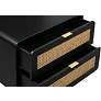 3_TOV Christine 27" Black and Natural Cane 2-Drawer Modern Nightstand more views