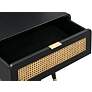 4_TOV Christine 27" Black and Natural Cane 2-Drawer Modern Nightstand more views