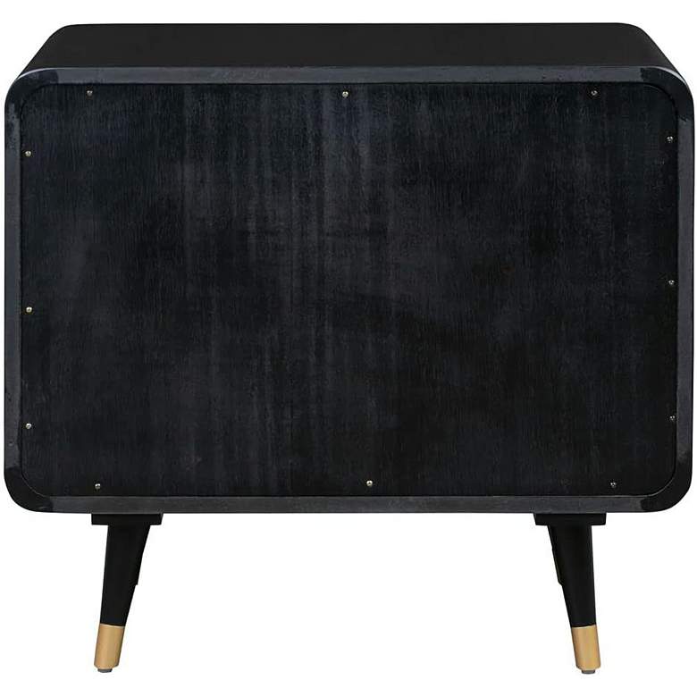 Image 5 TOV Christine 27" Black and Natural Cane 2-Drawer Modern Nightstand more views