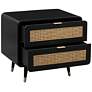 6_TOV Christine 27" Black and Natural Cane 2-Drawer Modern Nightstand more views