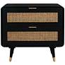 7_TOV Christine 27" Black and Natural Cane 2-Drawer Modern Nightstand more views