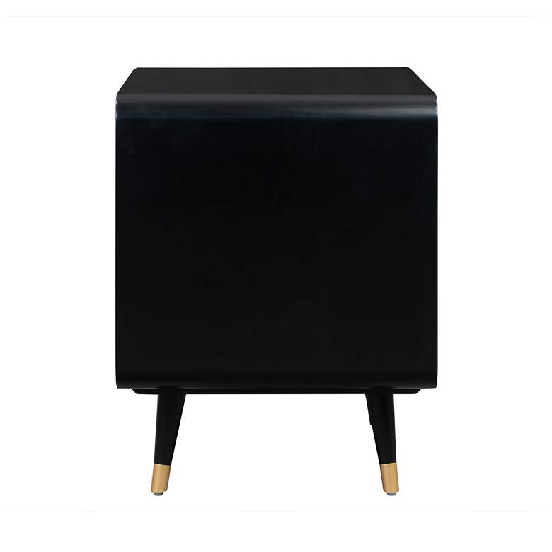 Image 3 TOV Christine 27" Wide Black 2-Drawer Modern Nightstands Set of 2 more views
