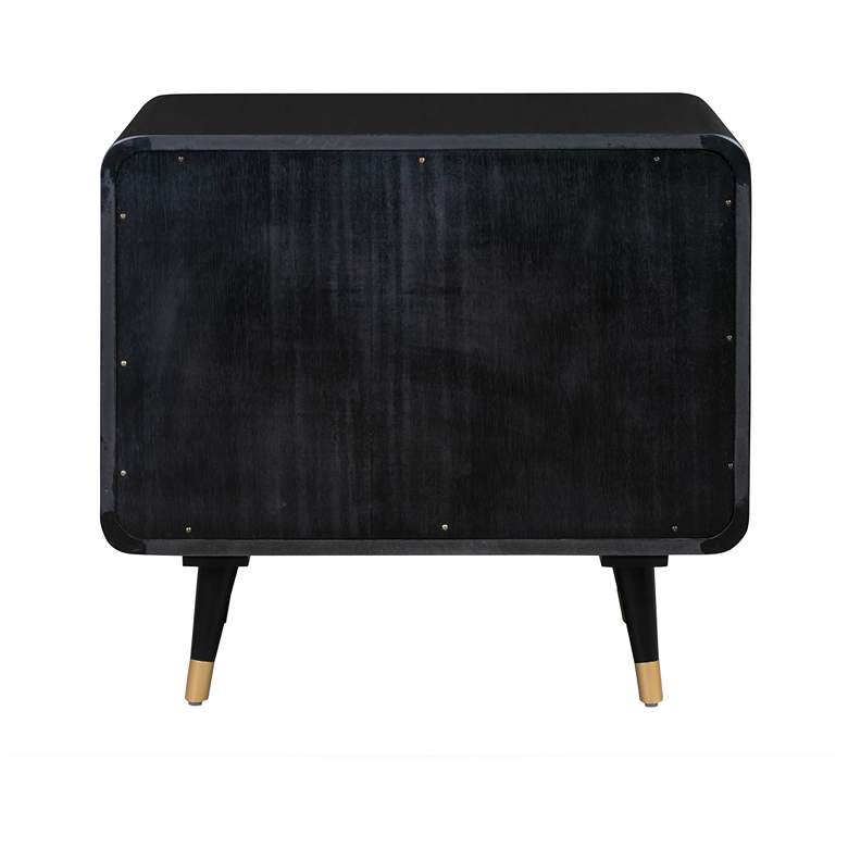Image 4 TOV Christine 27" Wide Black 2-Drawer Modern Nightstands Set of 2 more views