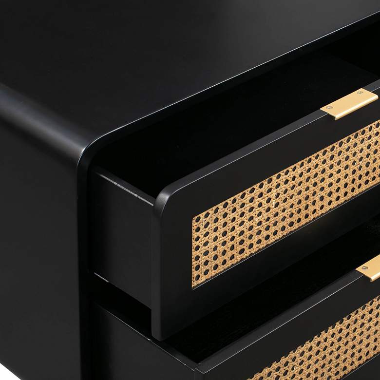 Image 5 TOV Christine 27" Wide Black 2-Drawer Modern Nightstands Set of 2 more views