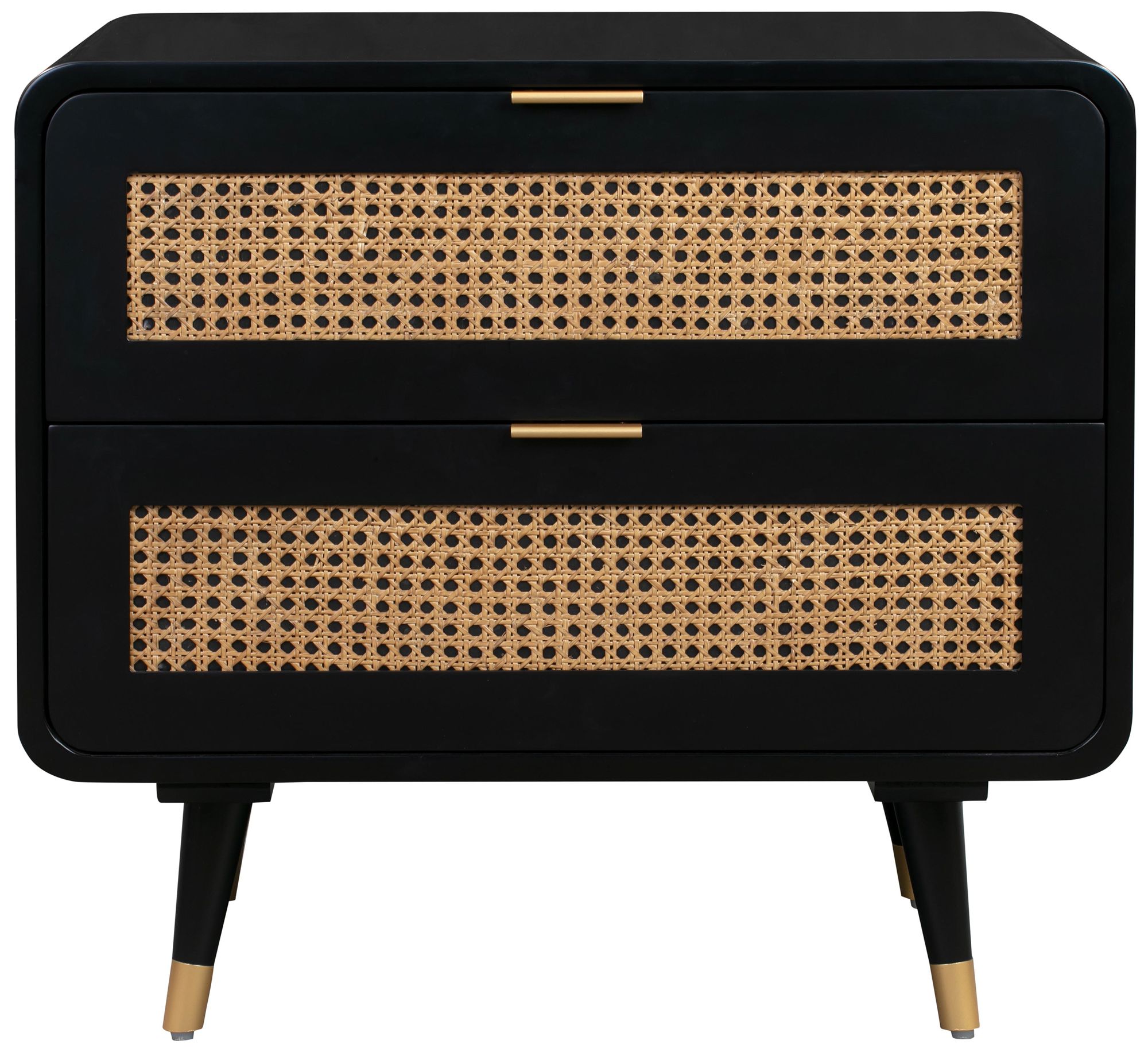 TOV Christine 27" Wide Black 2-Drawer Modern Nightstands Set of 2