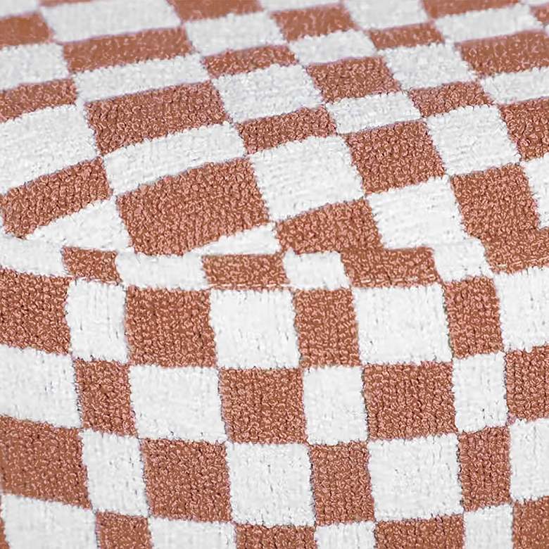 Image 2 TOV Claire 14" Wide Brown Checkered Boucle Modern Accent Stool more views