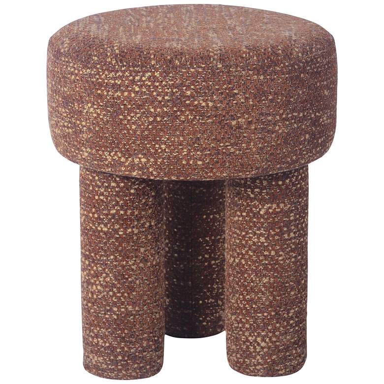Image 1 TOV Claire 14" Wide Knubby Sedona Brown Fabric Modern Accent Stool