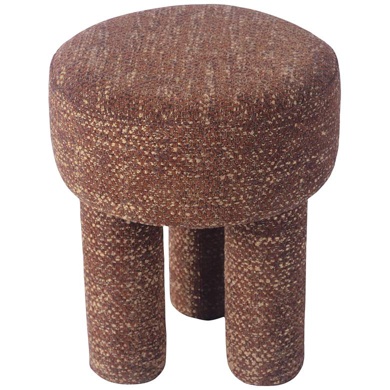 Image 4 TOV Claire 14" Wide Knubby Sedona Brown Fabric Modern Accent Stool more views
