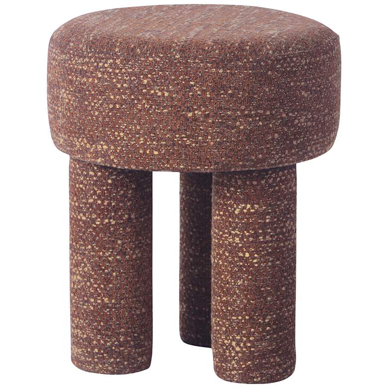 Image 5 TOV Claire 14" Wide Knubby Sedona Brown Fabric Modern Accent Stool more views