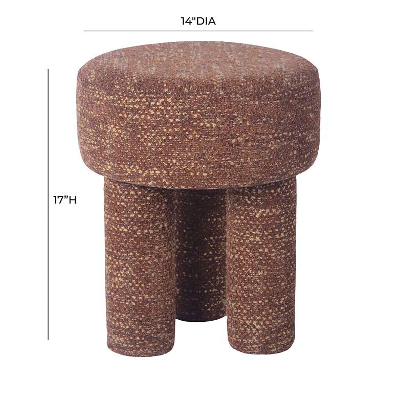 Image 6 TOV Claire 14" Wide Knubby Sedona Brown Fabric Modern Accent Stool more views