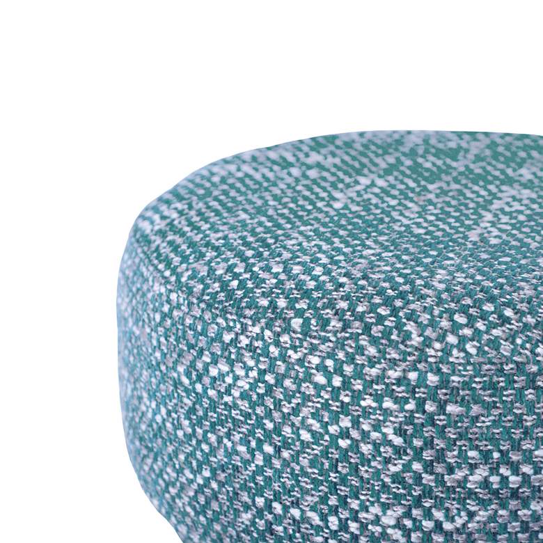 Image 2 TOV Claire 14" Wide Modern Knubby Teal Green Fabric Accent Stool more views
