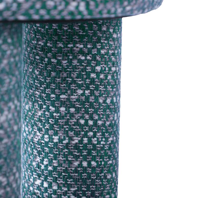 Image 3 TOV Claire 14" Wide Modern Knubby Teal Green Fabric Accent Stool more views