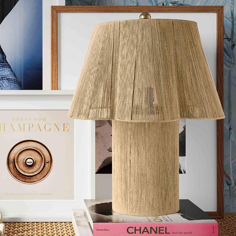Image 1 TOV Corrine 19 1/2" High Coastal Modern Natural Jute Accent Table Lamp