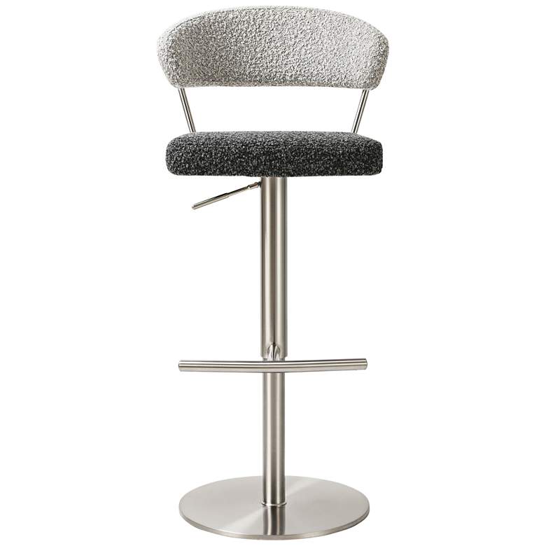 Image 2 TOV Cosmo Adjustable Height Black and Gray Boucle Modern Bar Stool
