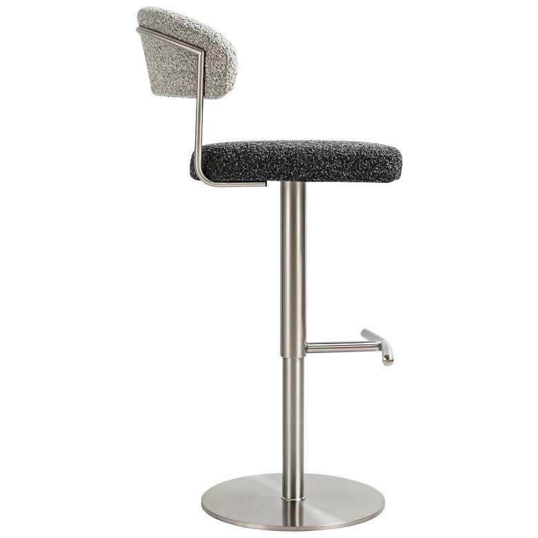 Image 3 TOV Cosmo Adjustable Height Black and Gray Boucle Modern Bar Stool more views
