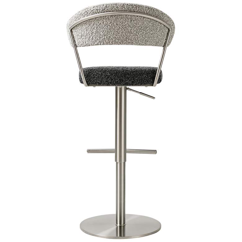 Image 4 TOV Cosmo Adjustable Height Black and Gray Boucle Modern Bar Stool more views