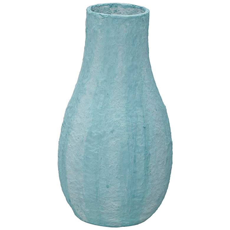 Image 1 TOV Cotton Mache 12" High Modern Cloudy Blue Decorative Vase