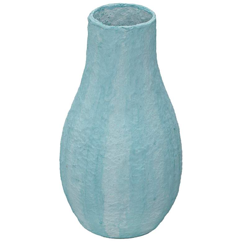 Image 3 TOV Cotton Mache 12" High Modern Cloudy Blue Decorative Vase more views