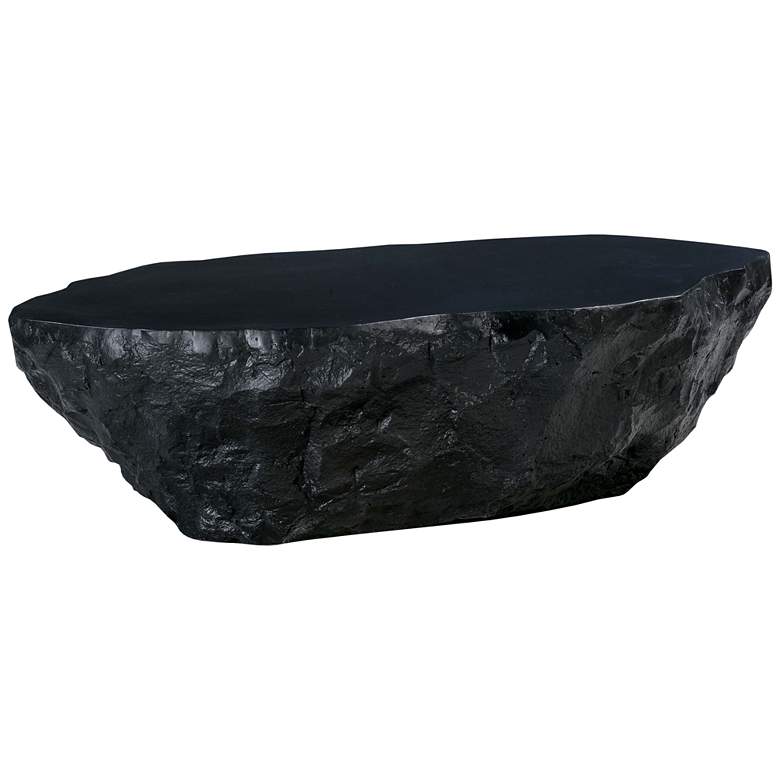 Image 3 TOV Crag 56" Wide Modern Black Indoor-Outdoor Coffee Table