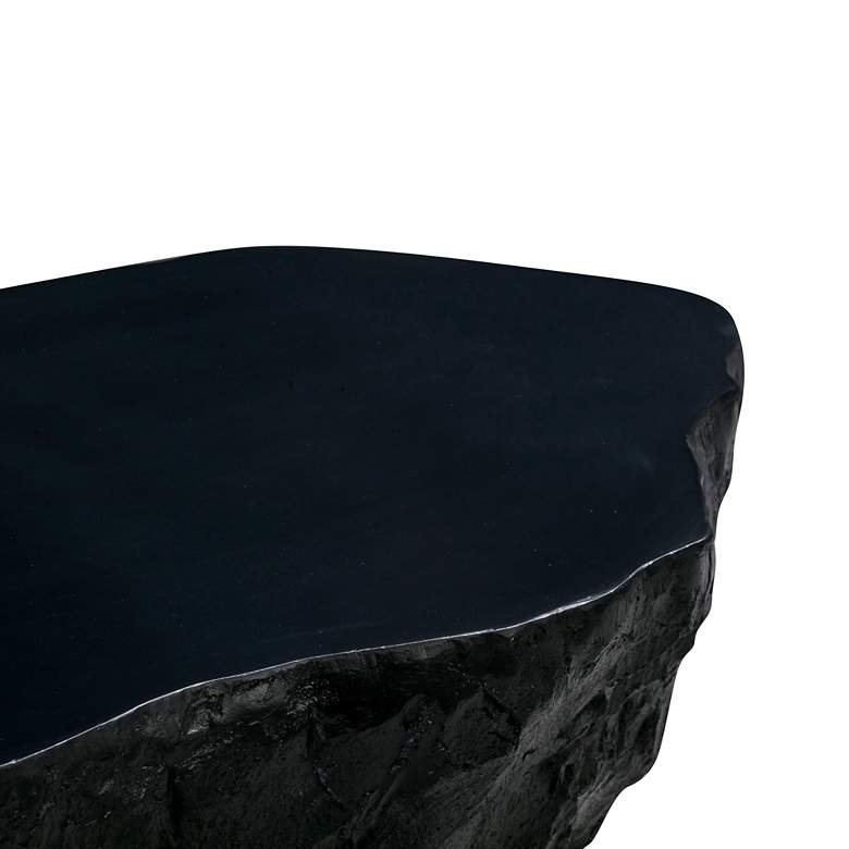 Image 4 TOV Crag 56" Wide Modern Black Indoor-Outdoor Coffee Table more views