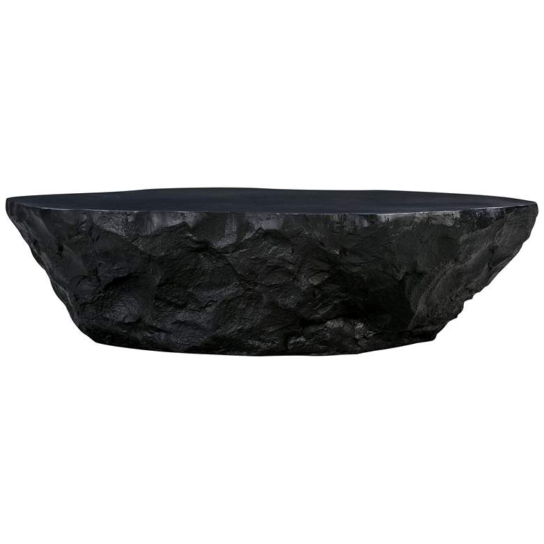 Image 7 TOV Crag 56" Wide Modern Black Indoor-Outdoor Coffee Table more views