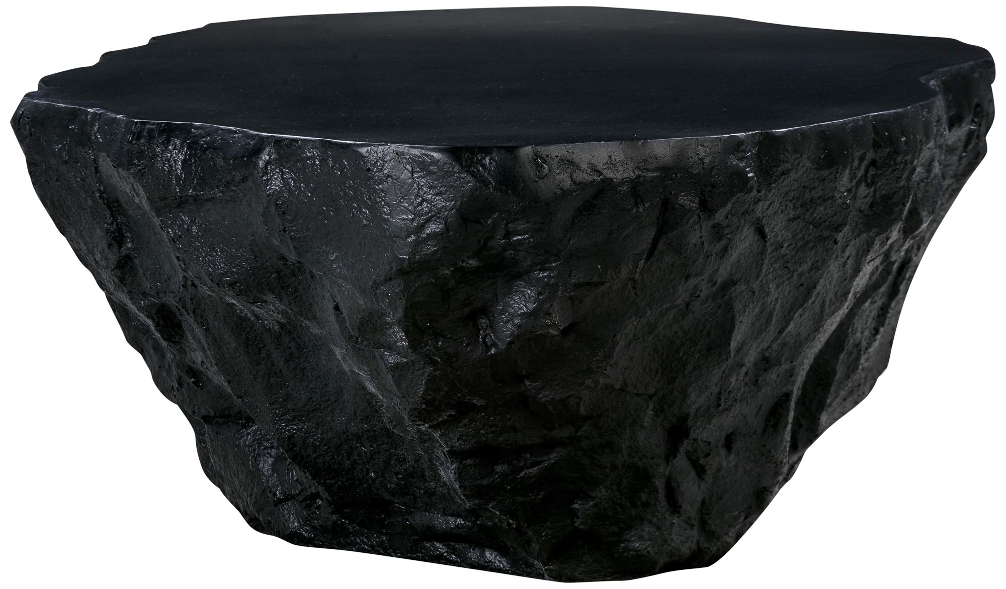 TOV Crag 56" Wide Modern Black Indoor-Outdoor Coffee Table in scene