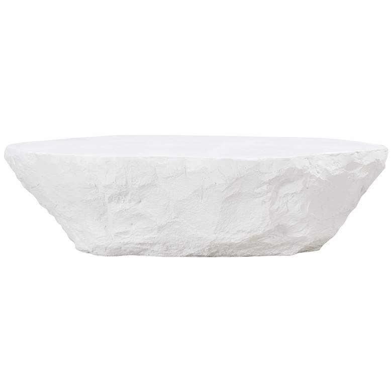 Image 7 TOV Crag 56" Wide White Concrete Modern Indoor-Outdoor Coffee Table more views